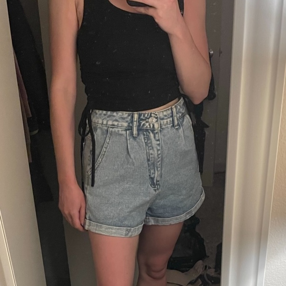 High-Waisted Denim Shorts